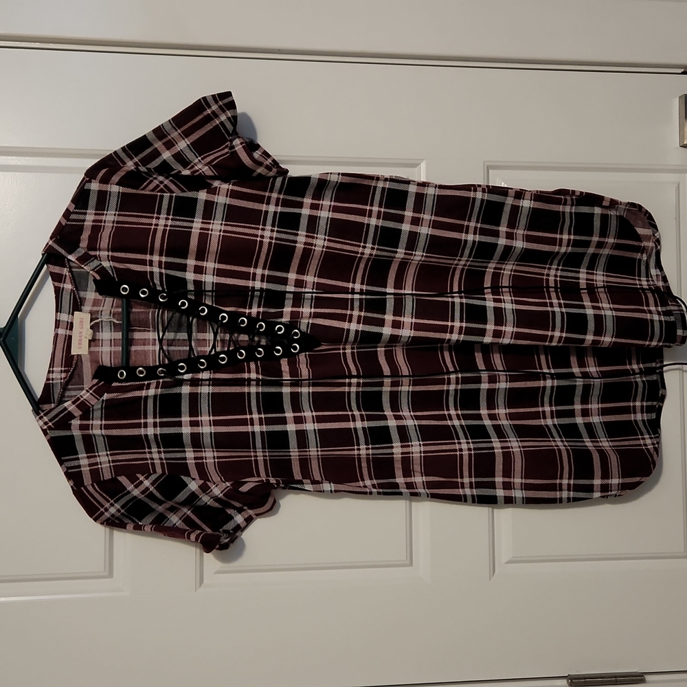 Womens Urban Girl Plaid Shirt size XL